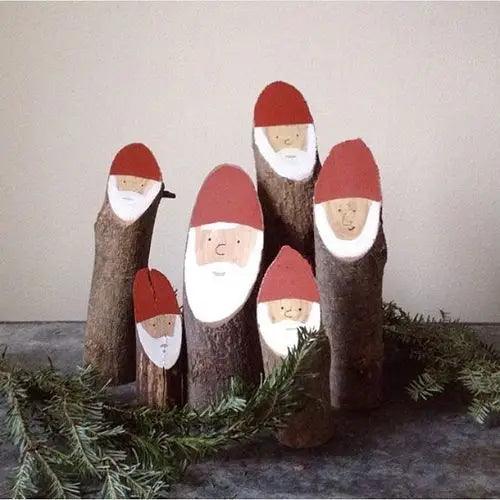 Handpainted Wooden Santas.