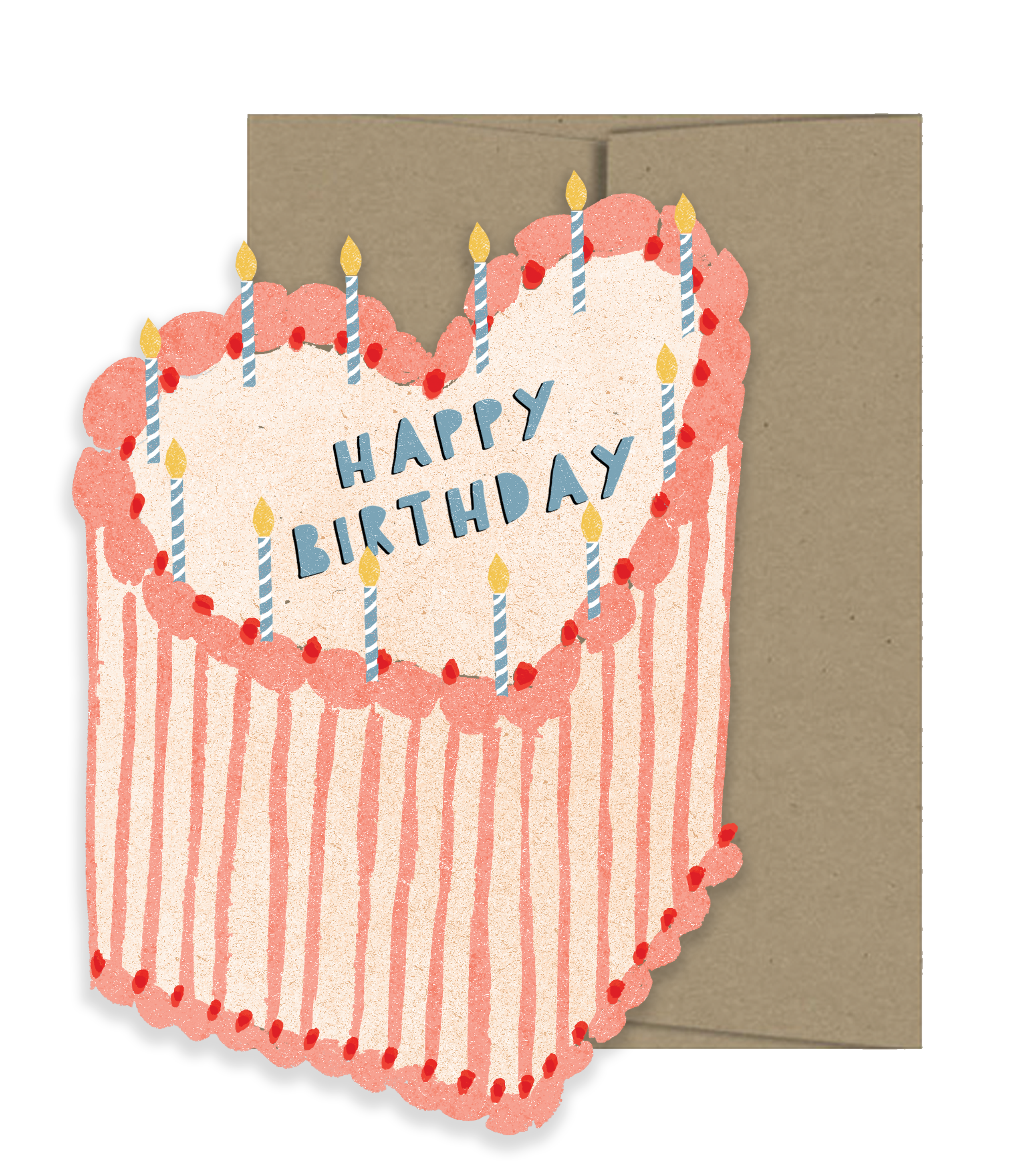 Heart Cake Birthday Greeting Card by Isatopia