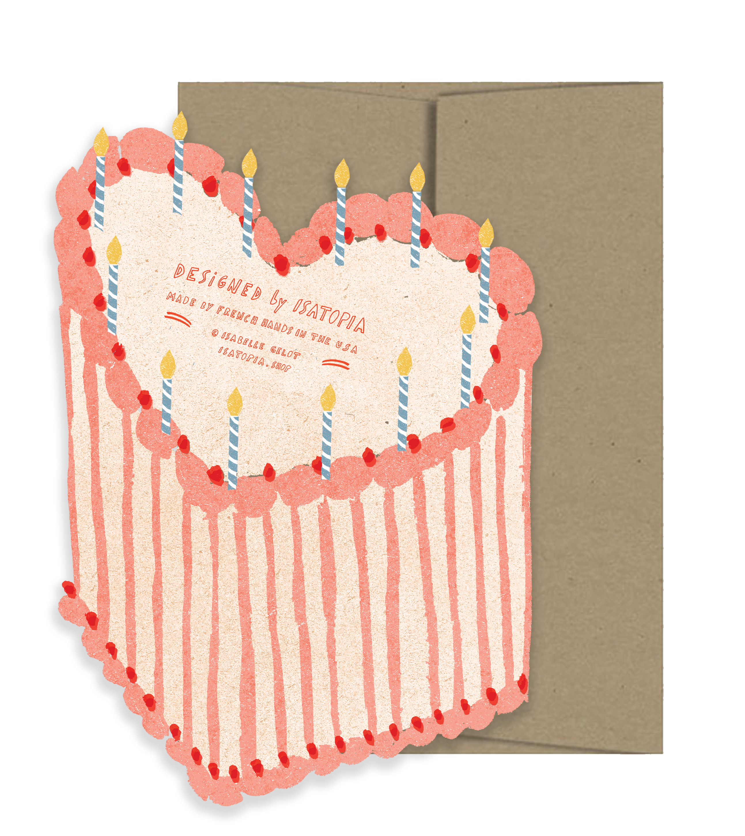 Heart Cake Birthday Greeting Card by Isatopia