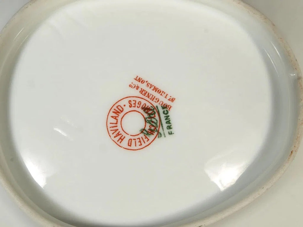 Havilland Limoges Small Porcelain Vintage Tray with Hand Painted Rose and Gold Accents