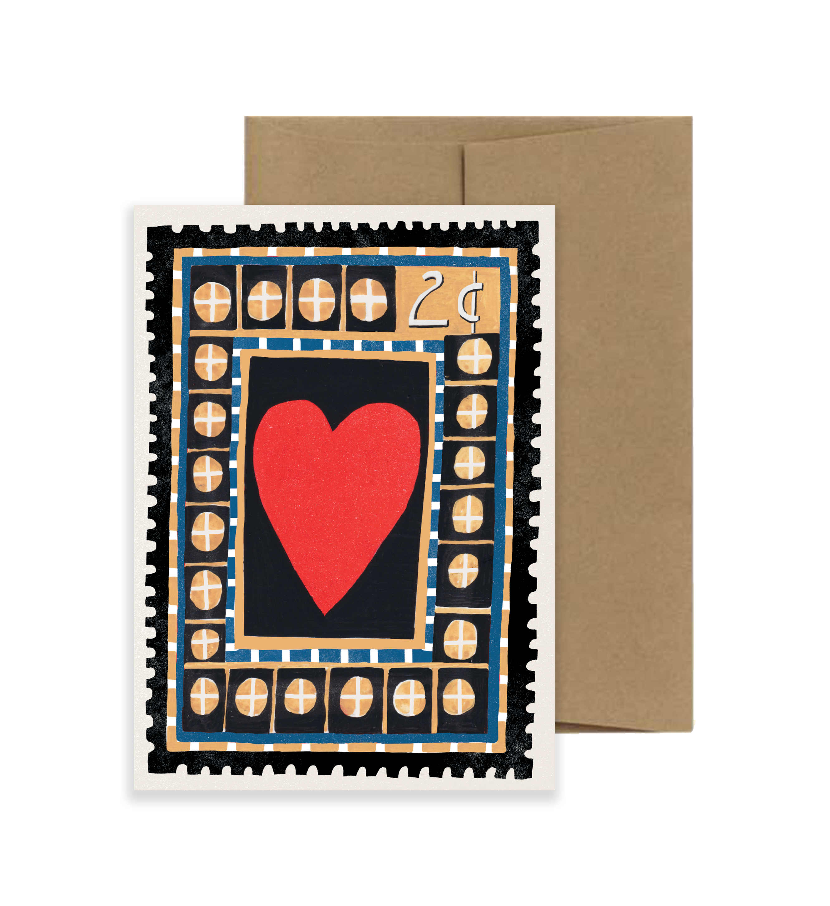 Heart Postage Stamp Greeting Card by Isatopia