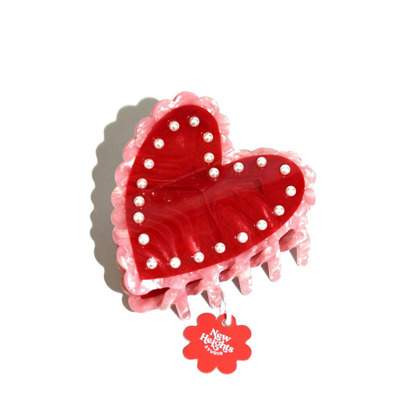 Kitschy Retro Red Heart Hair Claw.