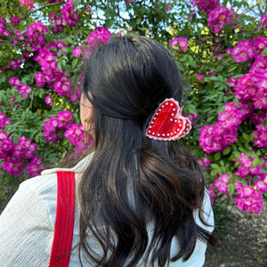 Kitschy Retro Red Heart Hair Claw.