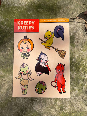 Kreepy Kuties Kewpie Inspired Waterproof Vinyl Sticker Sheet - Ruby's