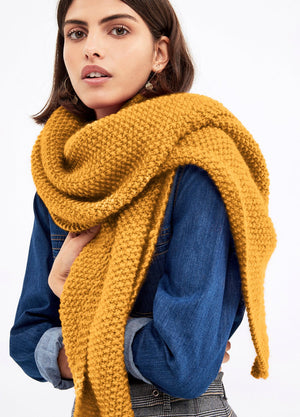 Le Marais Shawl Knitting Kit in Yellow (Ochre) - Ruby's Old & New