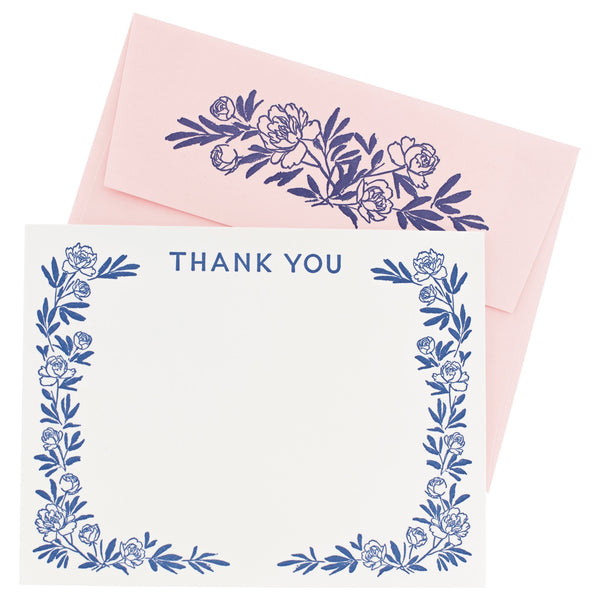 Letterpress Peony Thank You Notes - Ruby's Old & New