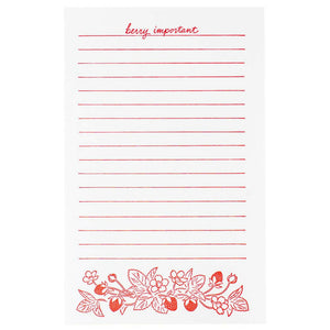 Letterpress Strawberry Notepad.