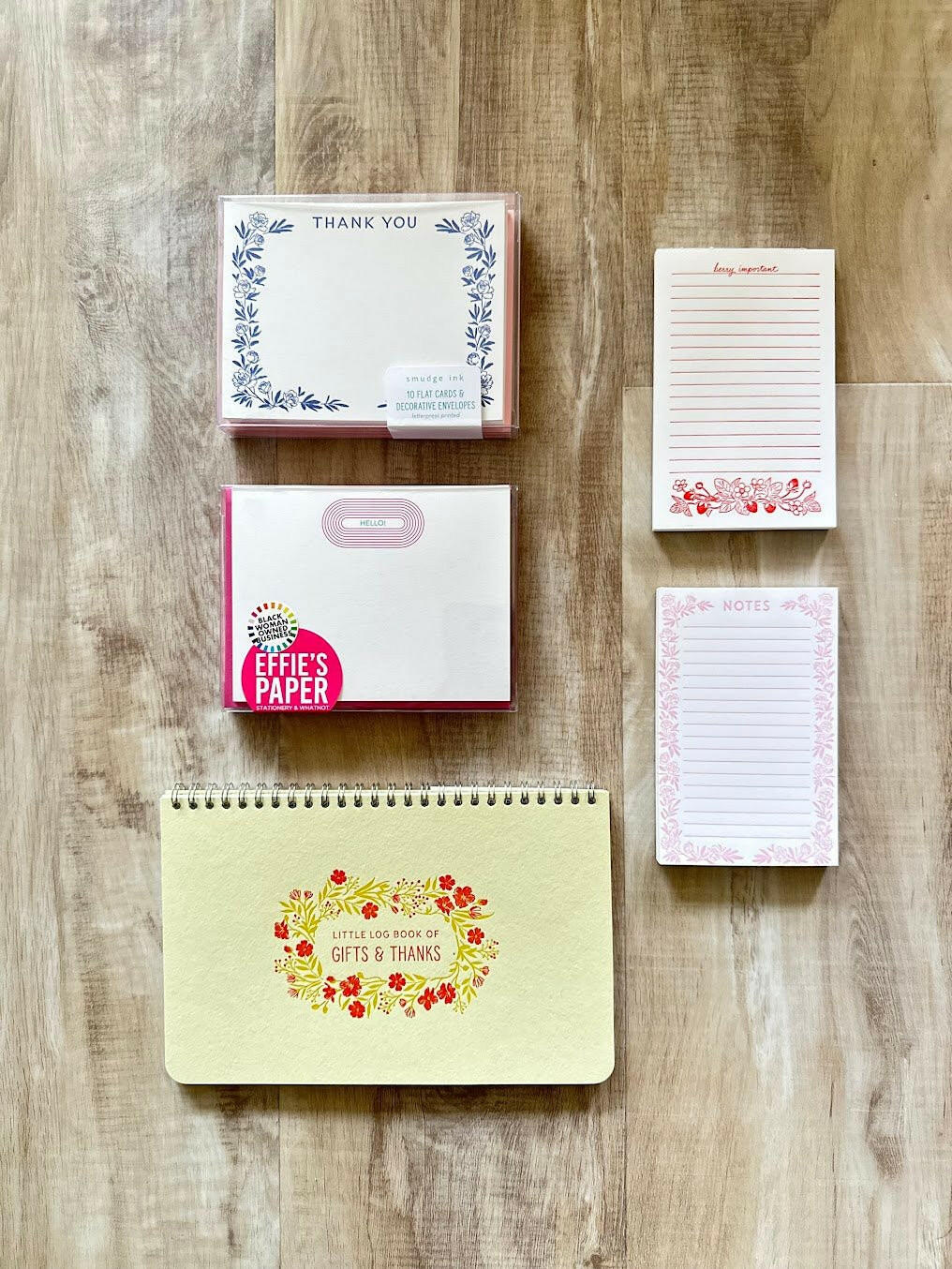 Letterpress Strawberry Notepad.