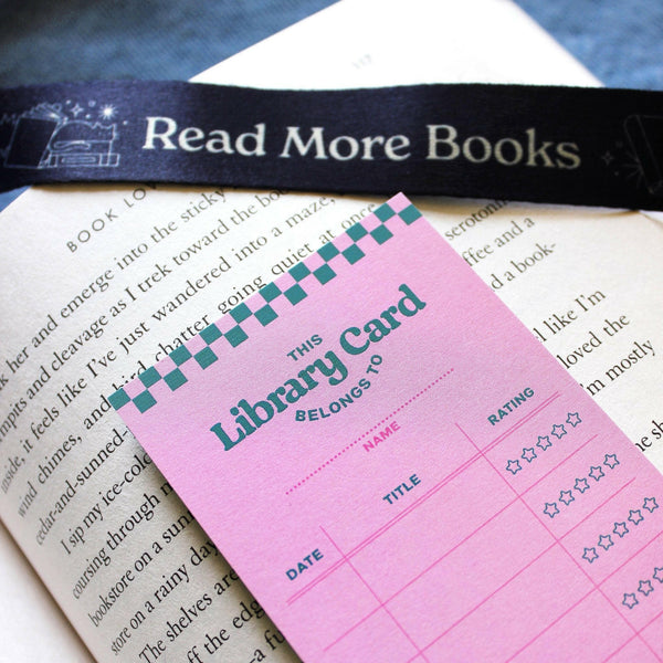 Library Card-Styled Book Reading Tracker Bookmark.