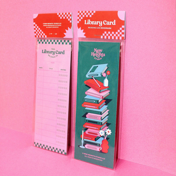 Library Card-Styled Book Reading Tracker Bookmark.