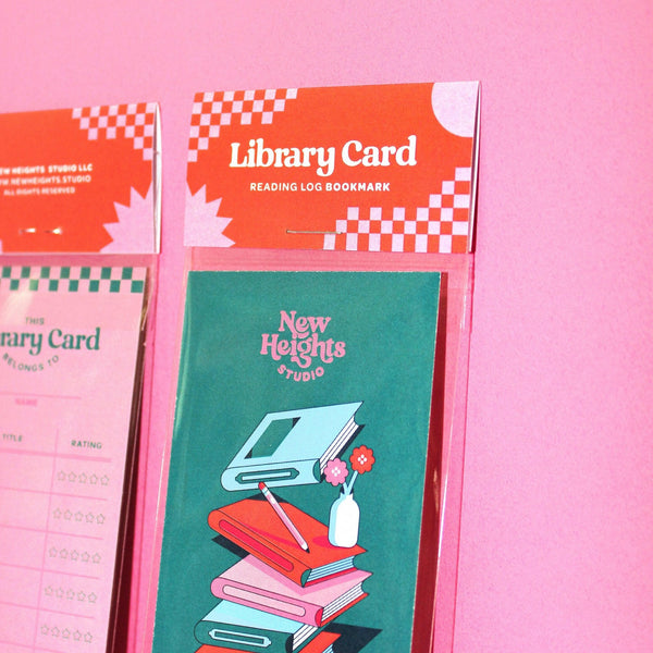 Library Card-Styled Book Reading Tracker Bookmark.