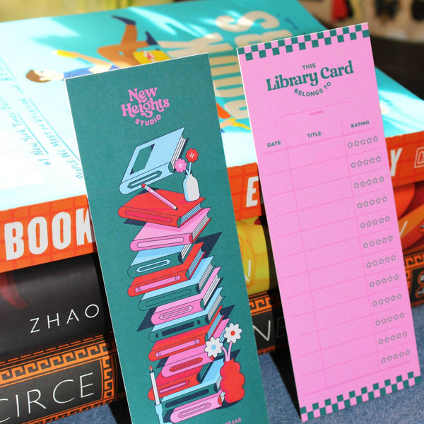 Library Card-Styled Book Reading Tracker Bookmark.