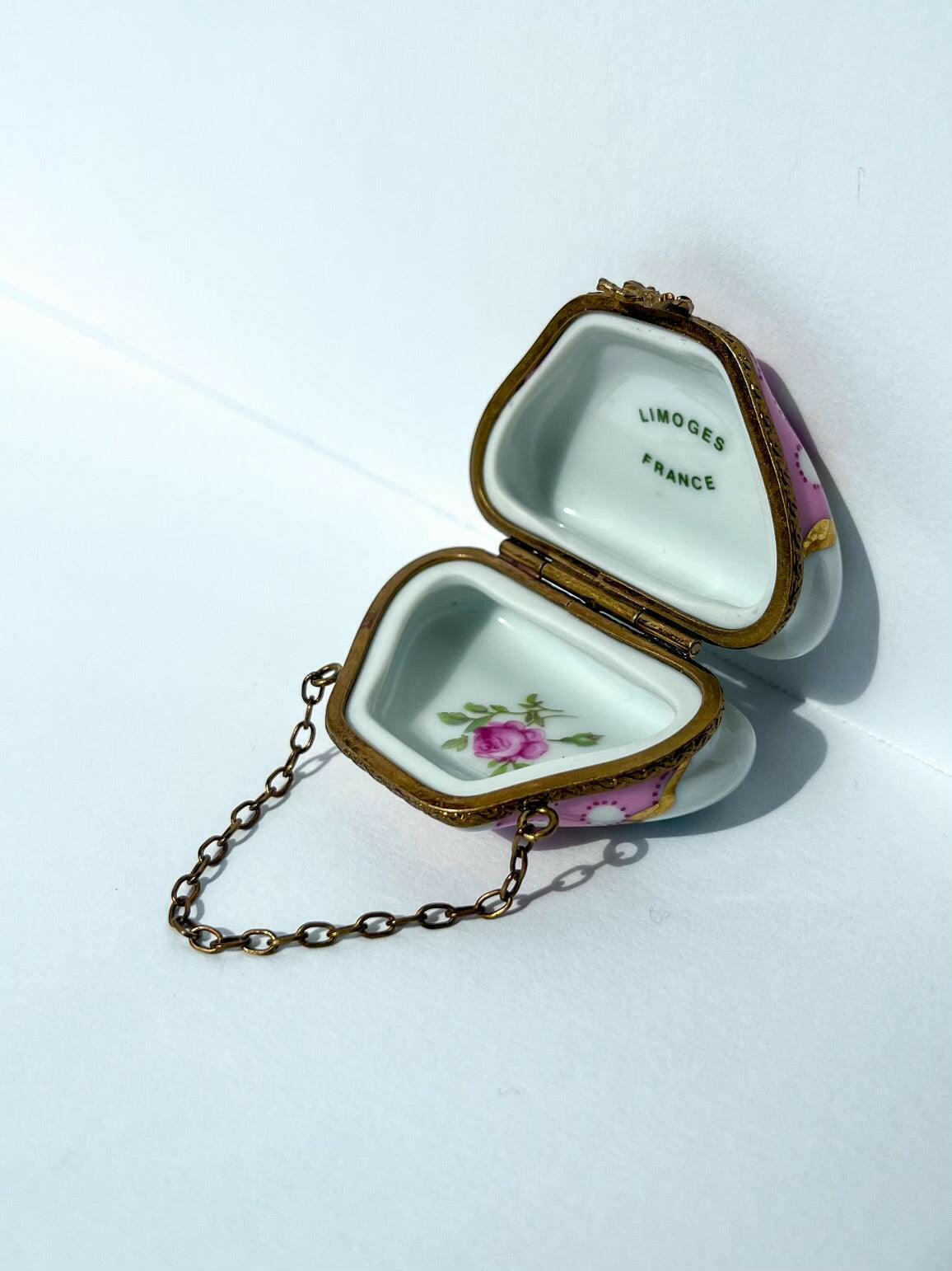 Limoges Inspired Tiny Porcelain Purse.