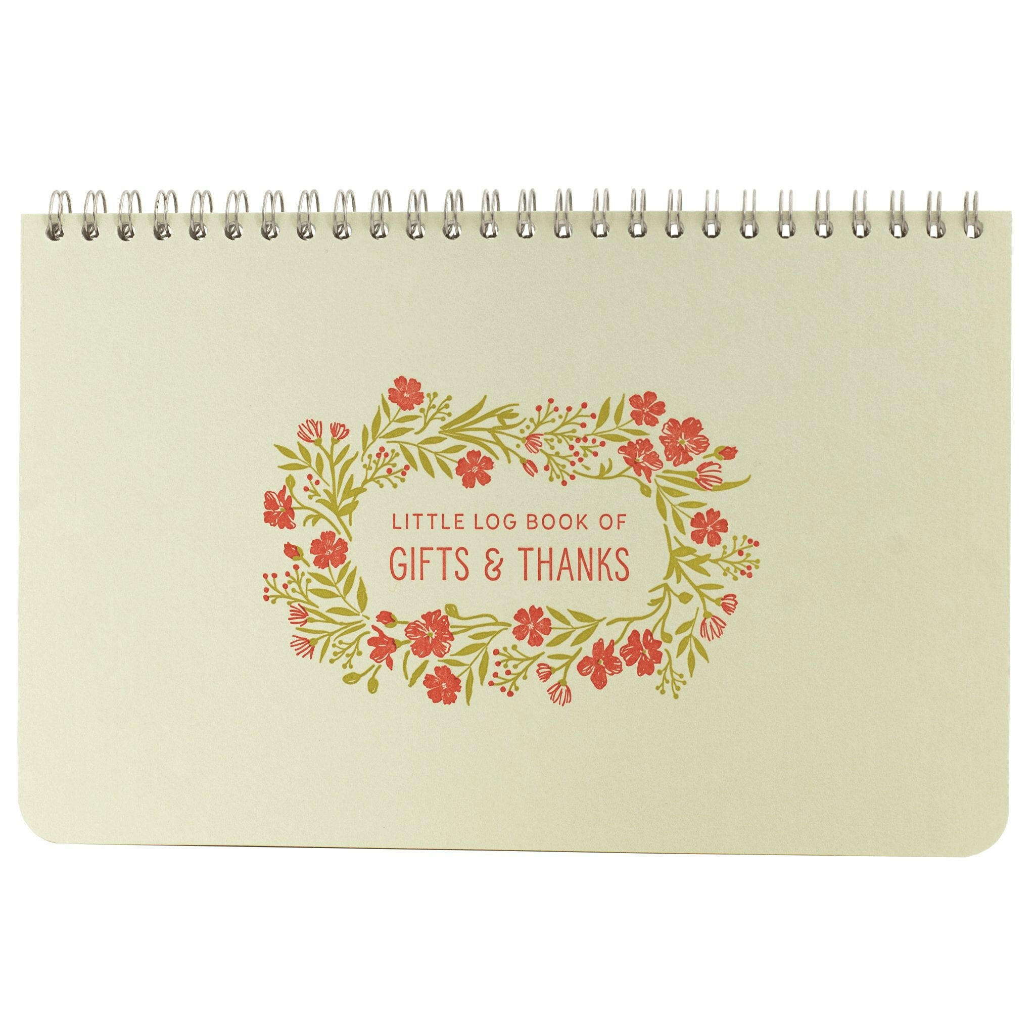 Gift & Thanks Log Book | 15 Double-Sided Pages for Recording Gratitude | Letterpress Printed | 5.75" x 9" | Made in Massachusetts.