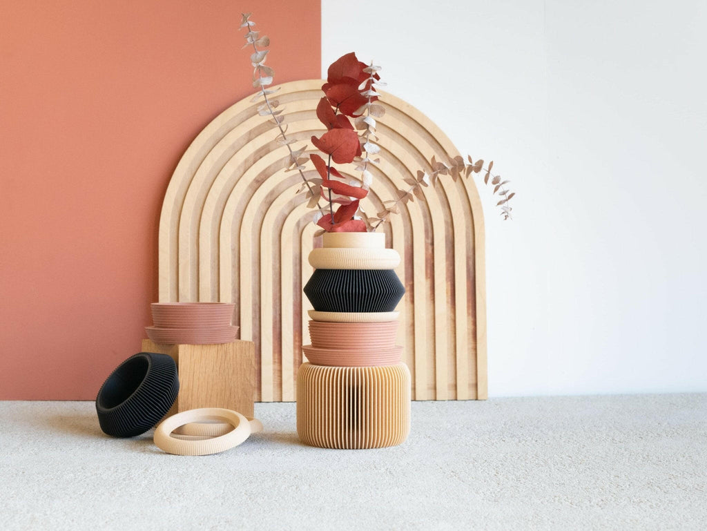 Modular Vase Set Made from Renewable Materials.
