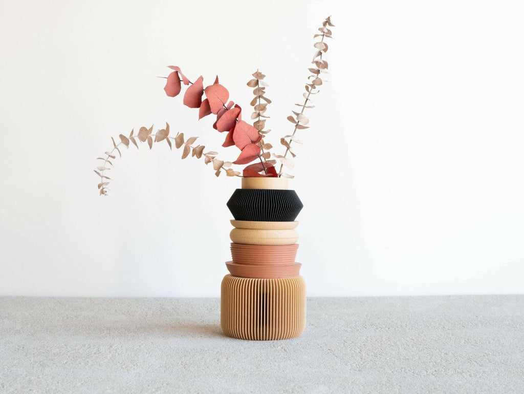 Modular Vase Set Made from Renewable Materials.