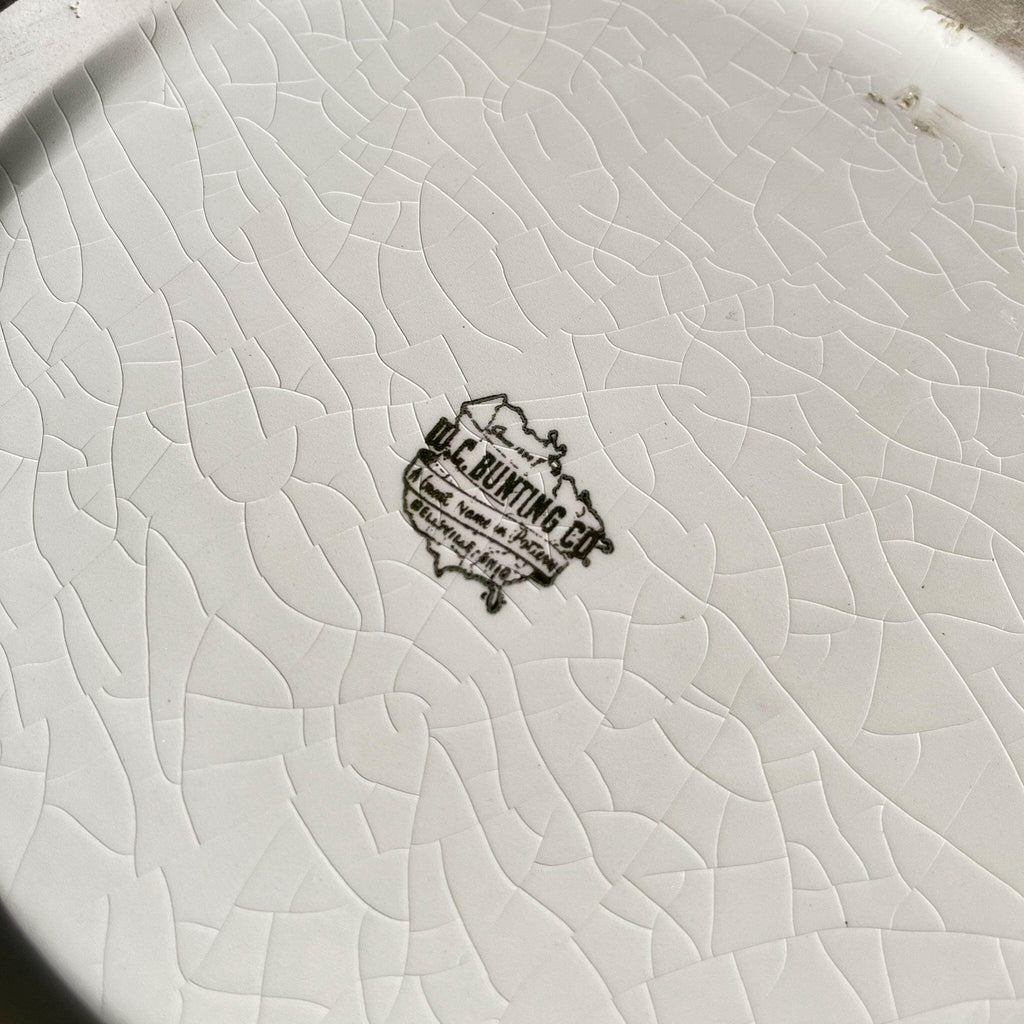 Oversized 1950s Ashtray, Ivory with Gold Trim.