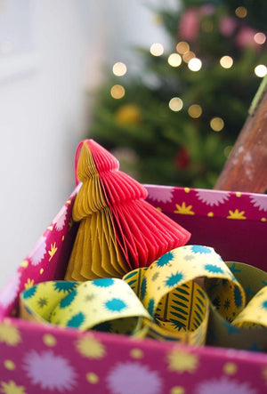 Pink Tree Honeycomb Tree-shaped Decorations.