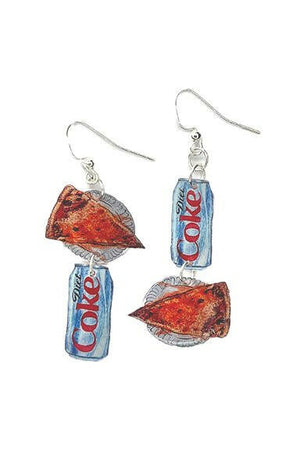 Pizza and Diet Coke Dangle Earrings - 