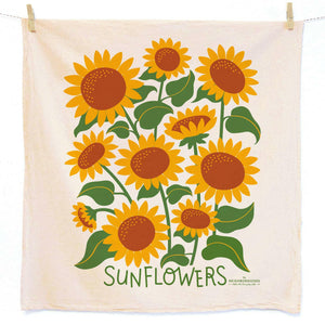 Pollinator Kitchen Towels (Honey, Poppies, Sunflower), Set of Three.