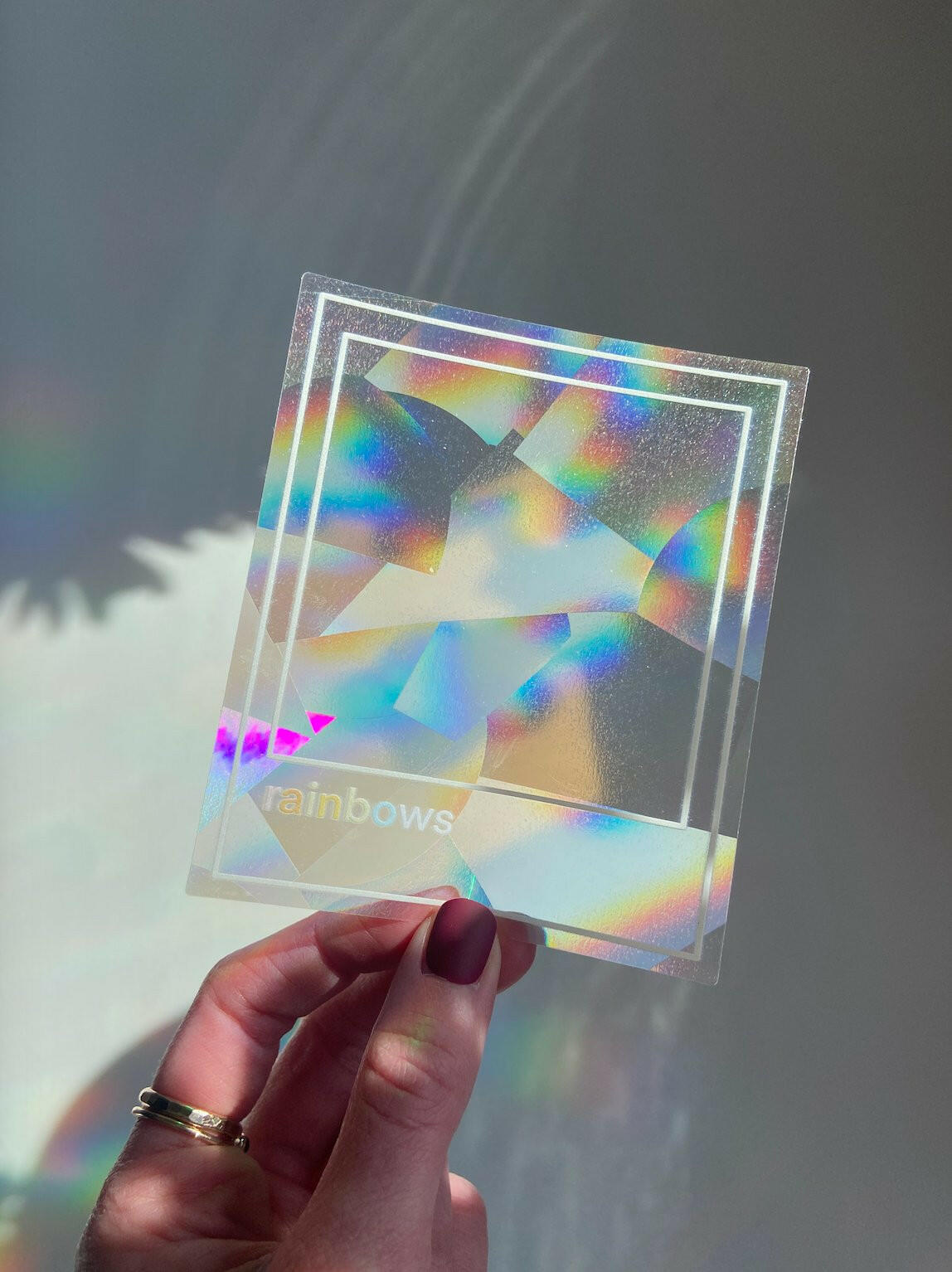 Radiant Resilience: Rainbow Suncatcher Sticker for Blood Cancer Awareness.