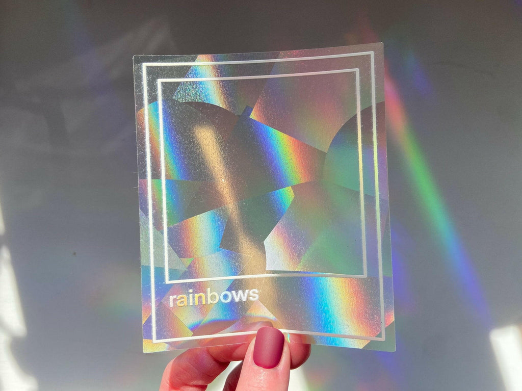 Radiant Resilience: Rainbow Suncatcher Sticker for Blood Cancer Awareness.