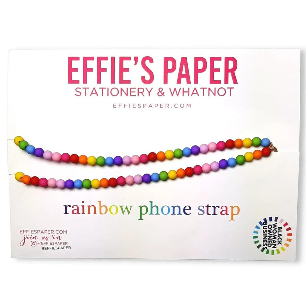 Rainbow Bead Phone Strap.