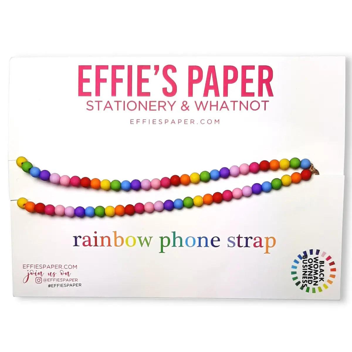 Rainbow Bead Phone Strap.