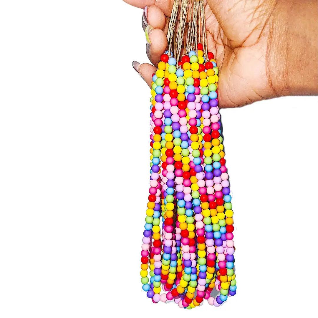 Rainbow Bead Phone Strap.