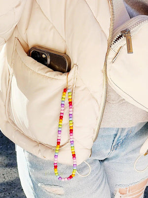Rainbow Bead Phone Strap - Ruby's Old & New