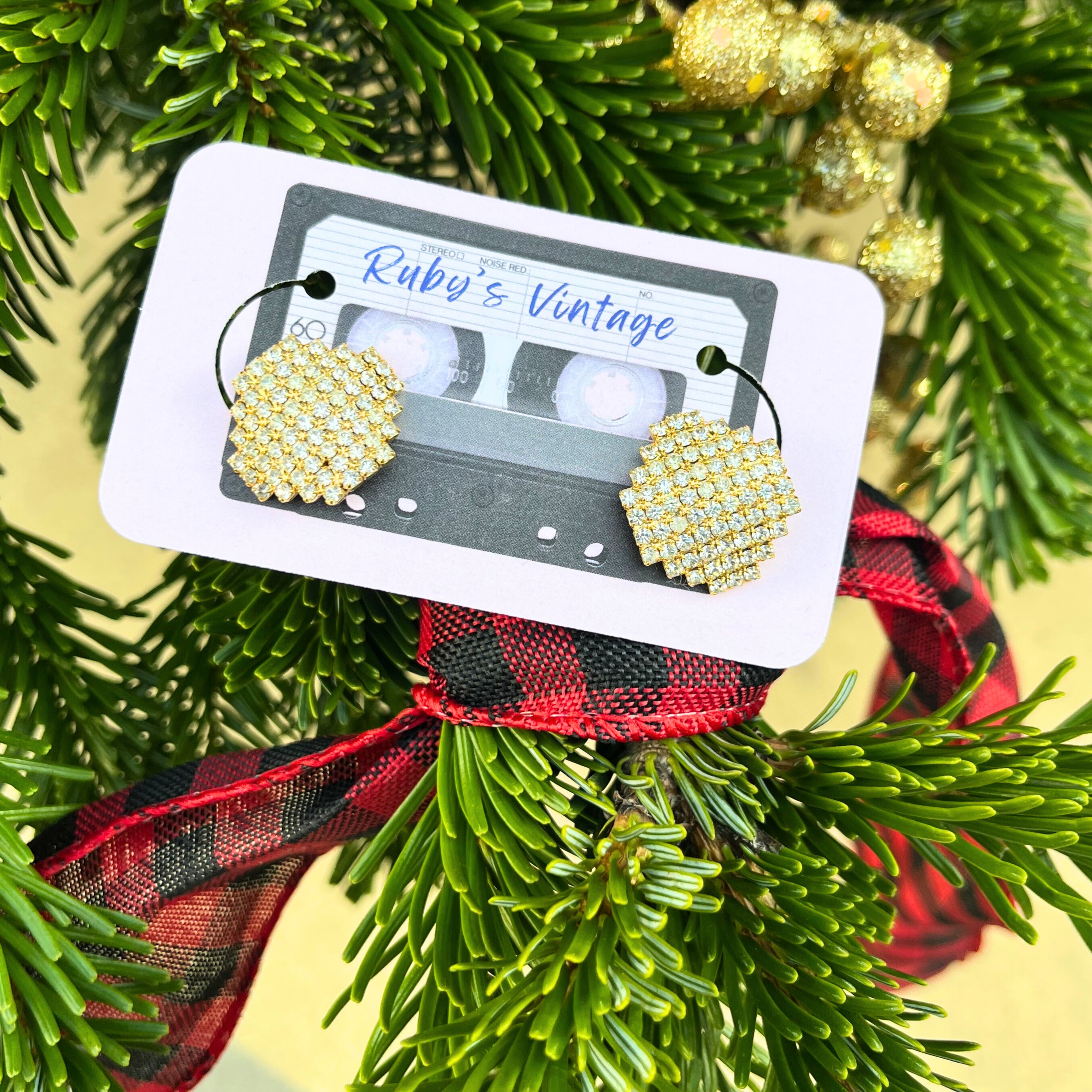 Vintage Sparkly Crystal Clip-On Earrings