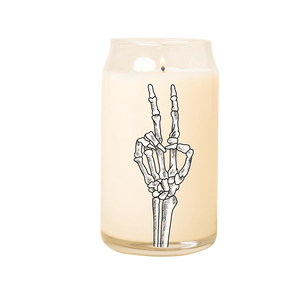 Spooky Season Candles - Skeleton Peace Sign - Ruby's