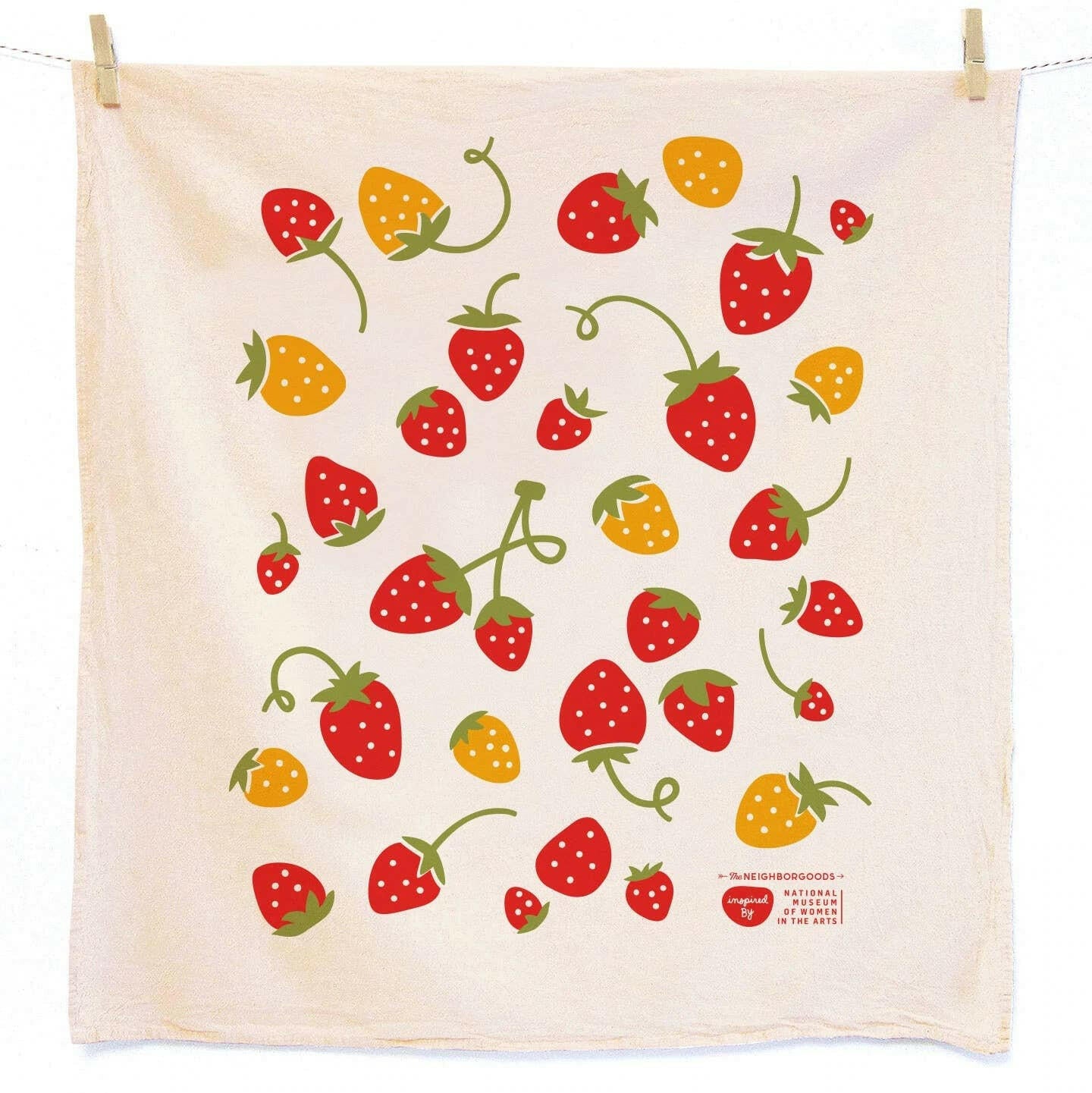 Strawberry & Marigold Dish Towels, Set of 2.