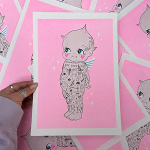 Tattooed Kewpie Art Print.