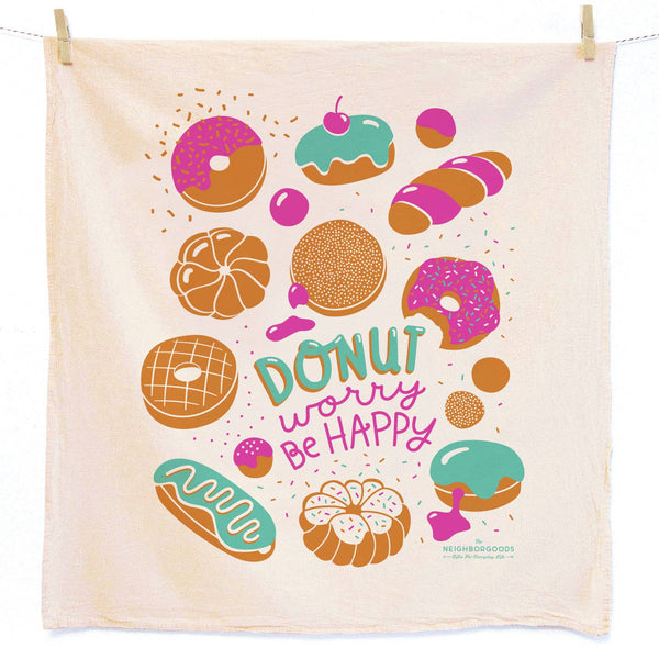 The Neighborgoods Coffee & Donuts Tea Towel Set of 2 (Coffee, Donut)