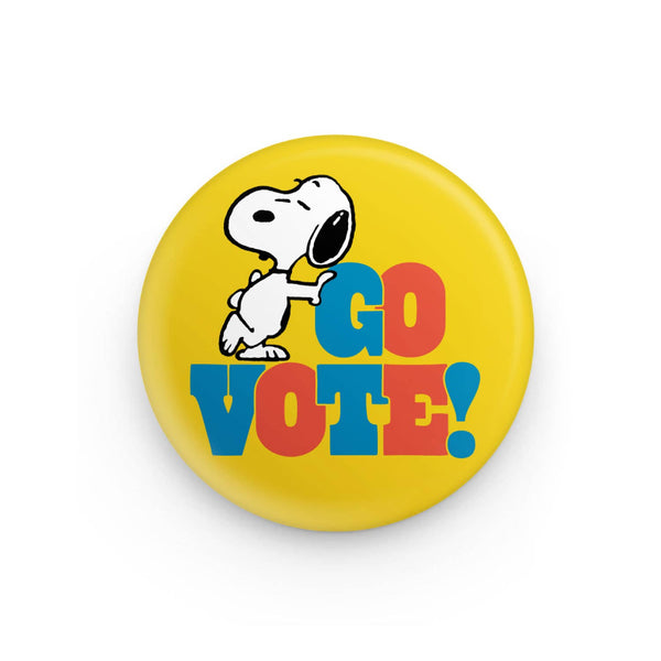 Three Potato Four x Peanuts® Snoopy Go Vote Button | Limited Edition | 1.5" x 1.5"