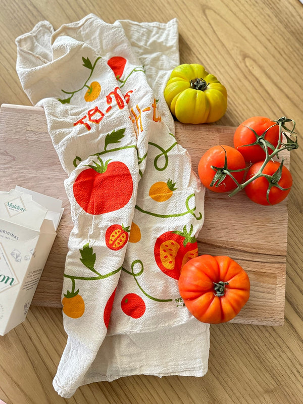 Tomato Basil Dish Towels, Set of 2.