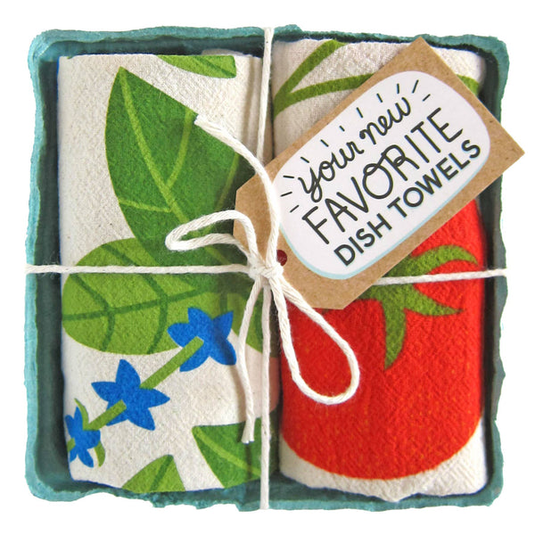 Tomato Basil Dish Towels, Set of 2