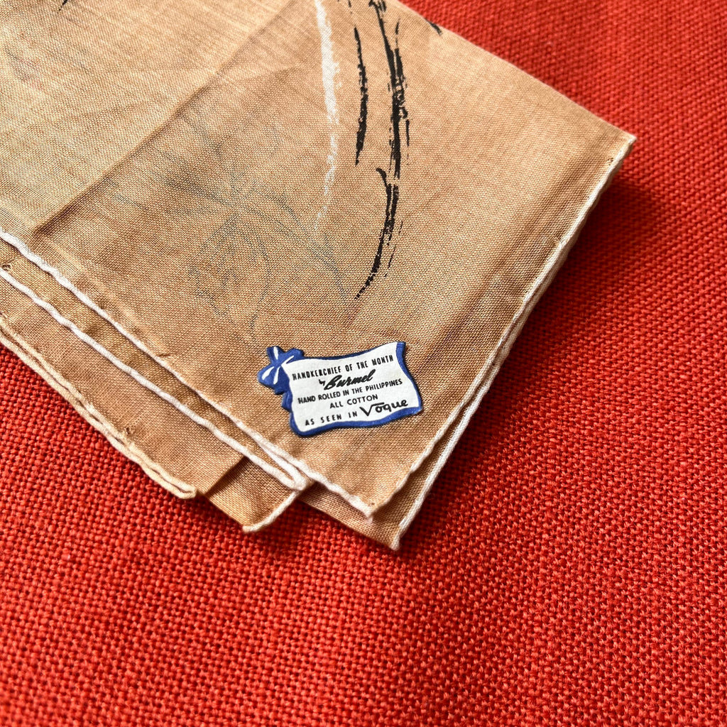 Vintage Burmel Cotton Hankerchief, 100% Cotton with Hand-Rolled Edges