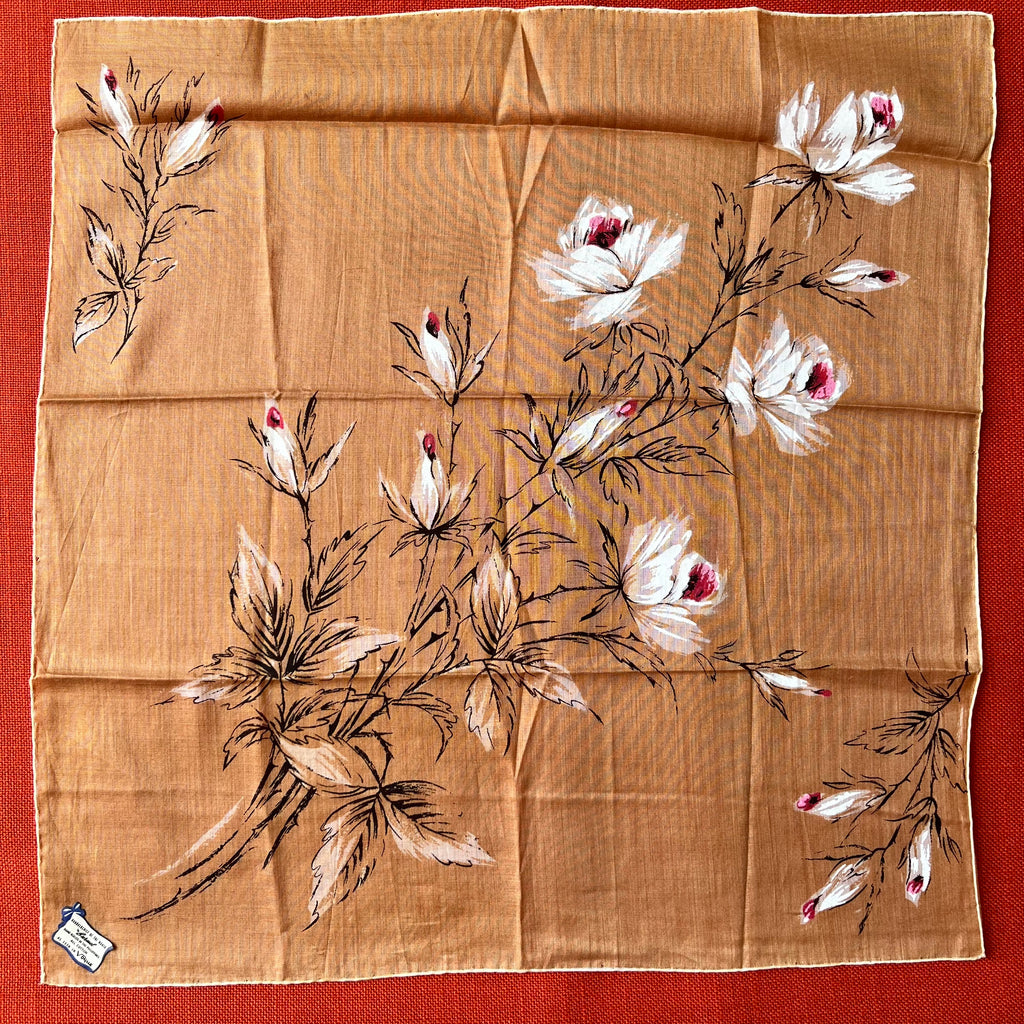 Vintage Burmel Cotton Hankerchief, 100% Cotton with Hand-Rolled Edges