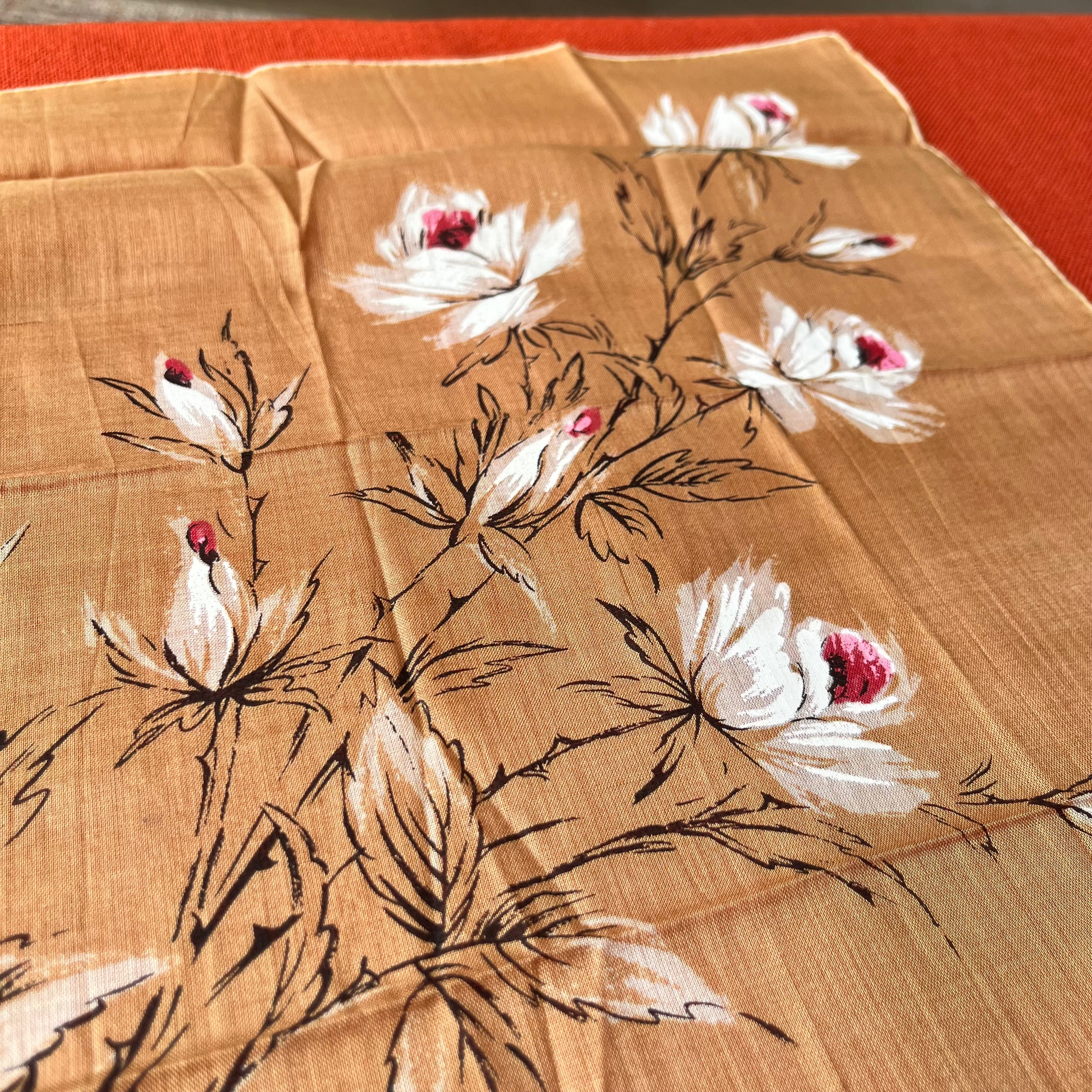 Vintage Burmel Cotton Hankerchief, 100% Cotton with Hand-Rolled Edges