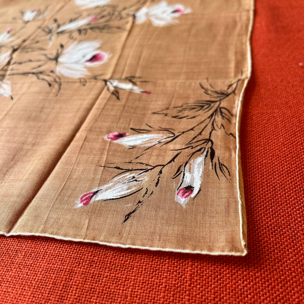 Vintage Burmel Cotton Hankerchief, 100% Cotton with Hand-Rolled Edges