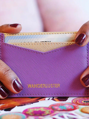Wanderluster Purple & Gold Cardholder - Ruby's Old & New