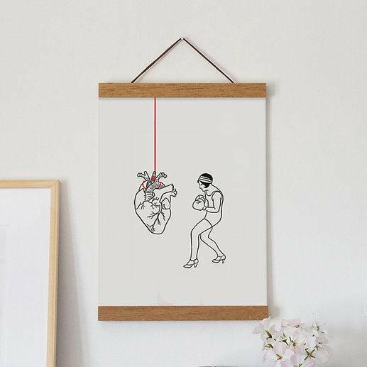 Woman with Boxing Gloves Art Print, "The Brain is the Most Overrated Organ" by Leslie Molina.