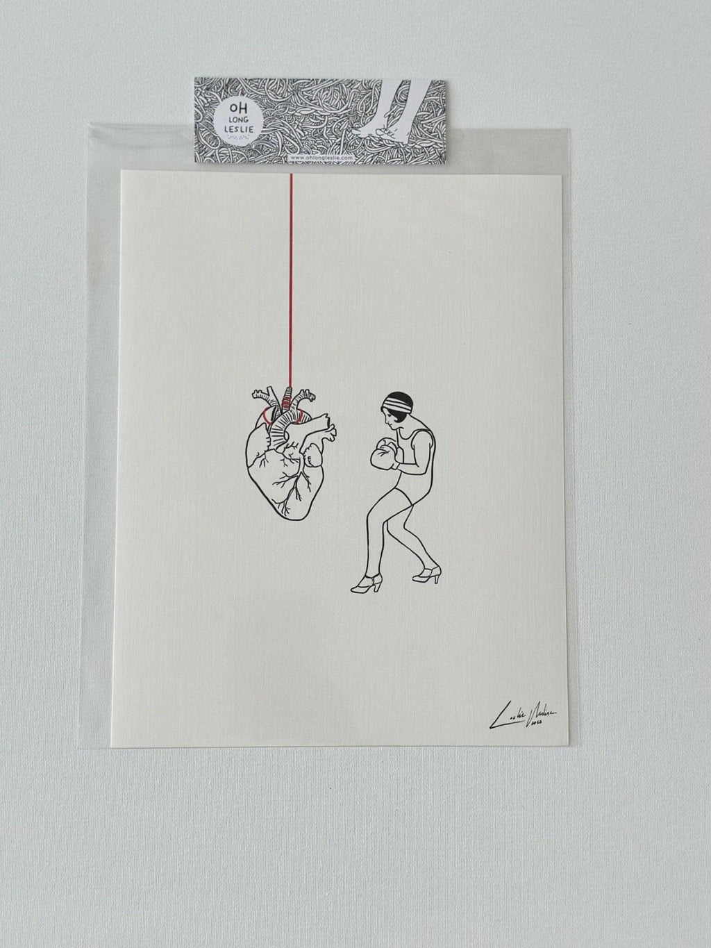 Woman with Boxing Gloves Art Print, "The Brain is the Most Overrated Organ" by Leslie Molina.