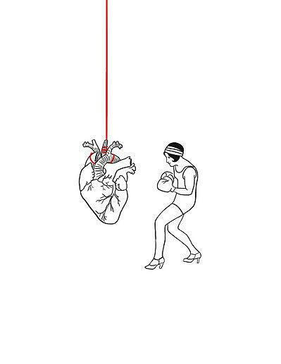 Woman with Boxing Gloves Art Print, "The Brain is the Most Overrated Organ" by Leslie Molina.