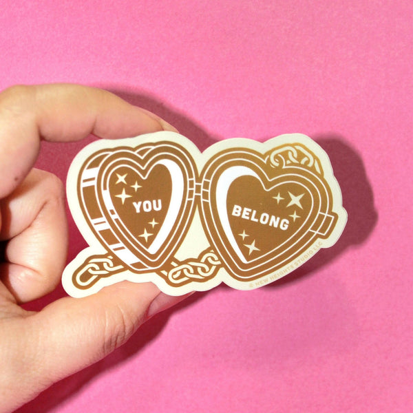 "You Belong" Self-Love Heart-Locket Sticker.