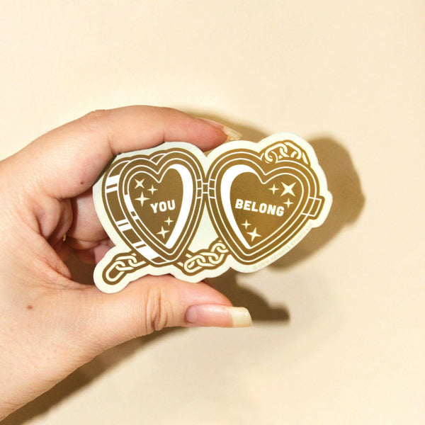 "You Belong" Self-Love Heart-Locket Sticker.