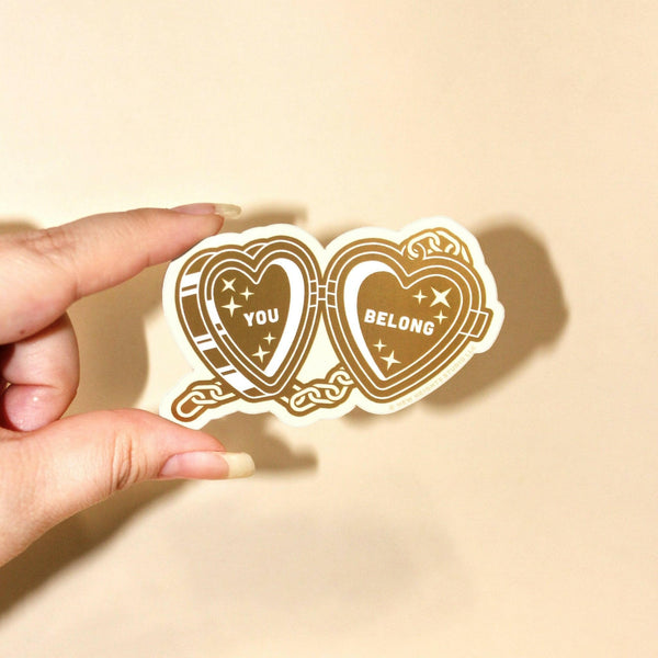 "You Belong" Self-Love Heart-Locket Sticker.