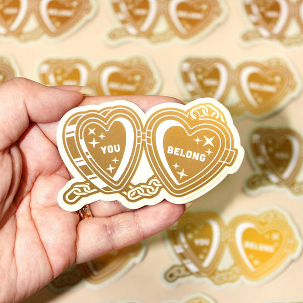 "You Belong" Self-Love Heart-Locket Sticker.